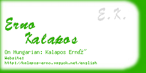 erno kalapos business card